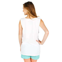 Liberty Belle Tank Top in White by Lauren James - Country Club Prep