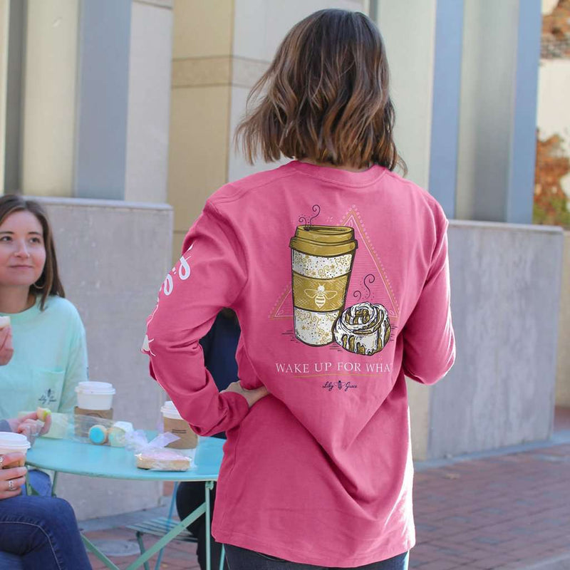 Wake Up For What Long Sleeve Tee by Lily Grace - Country Club Prep