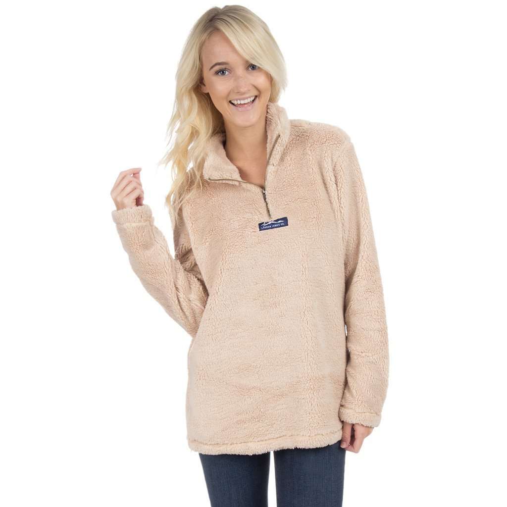 Linden Sherpa Pullover in Sand Brown by Lauren James - Country Club Prep