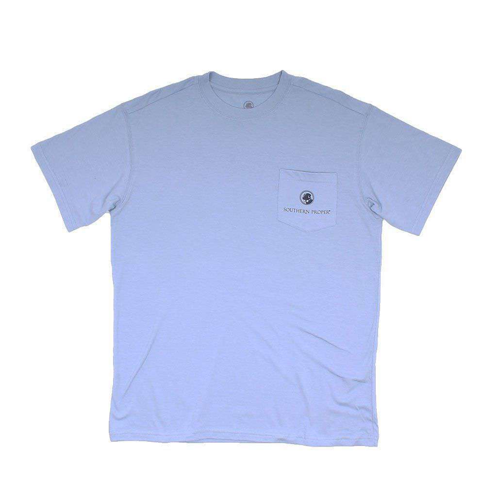 Dog in Fight Tee in Dust Blue by Southern Proper - Country Club Prep