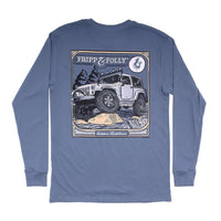 On the Rocks Long Sleeve Tee in Marine Blue by Fripp & Folly - Country Club Prep