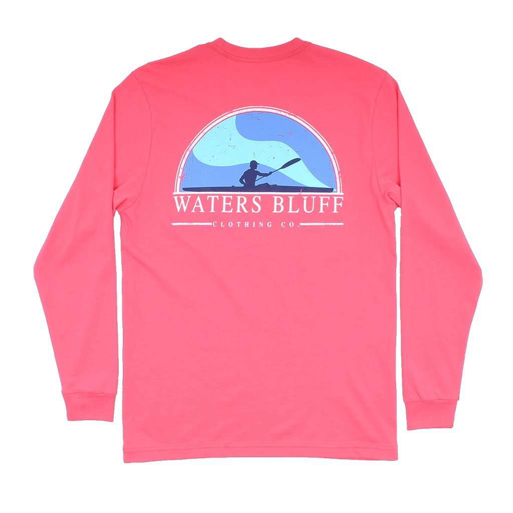 Paddler Long Sleeve Tee in Watermelon by Waters Bluff - Country Club Prep