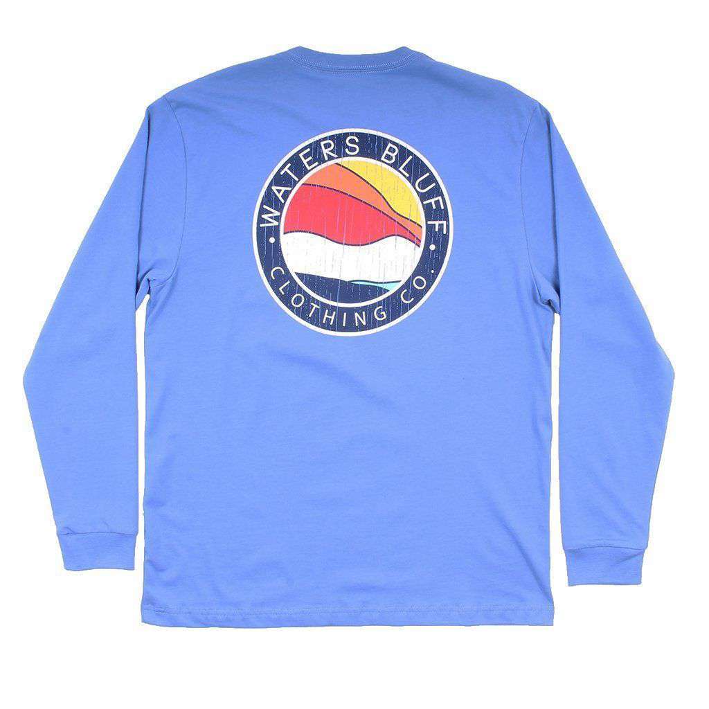 Bluff Horizon Long Sleeve Tee in Mystic Blue by Waters Bluff - Country Club Prep