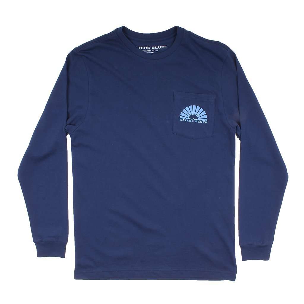 Under the Neon Long Sleeve Tee in Navy by Waters Bluff - Country Club Prep