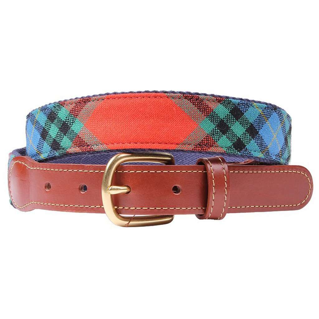 Maclay Tartan Leather Tab Belt by Country Club Prep - Country Club Prep