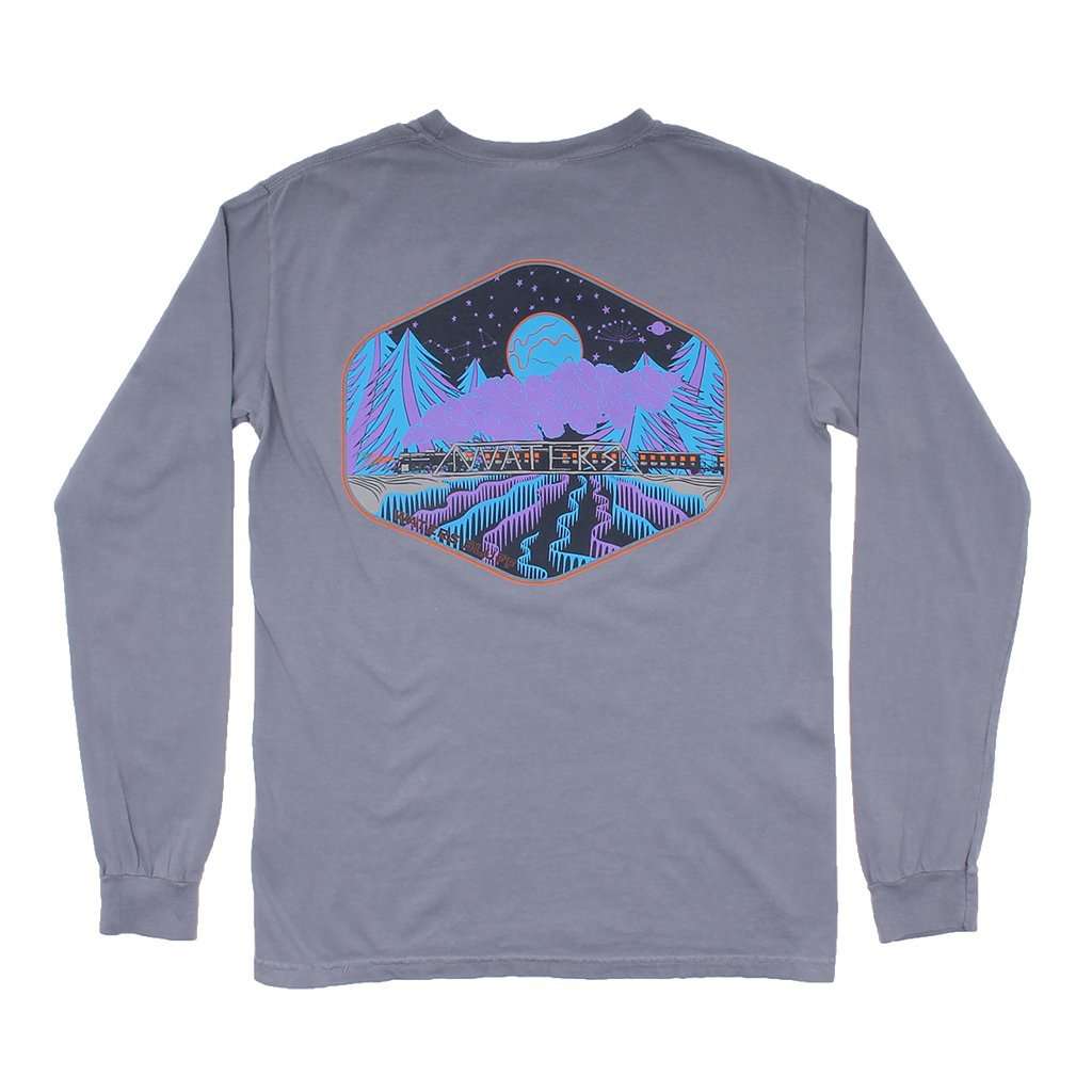 Limited Edition Night Train Long Sleeve Tee in Granite by Waters Bluff - Country Club Prep