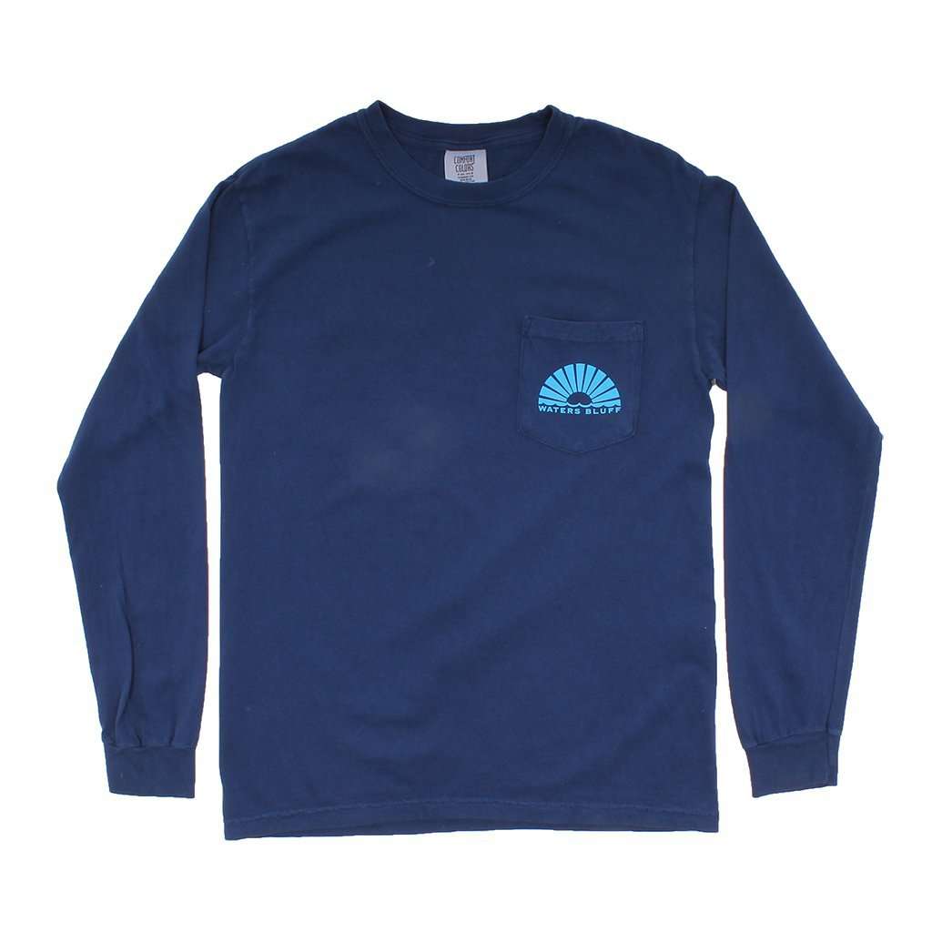 Limited Edition Night Train Long Sleeve Tee in Navy by Waters Bluff - Country Club Prep