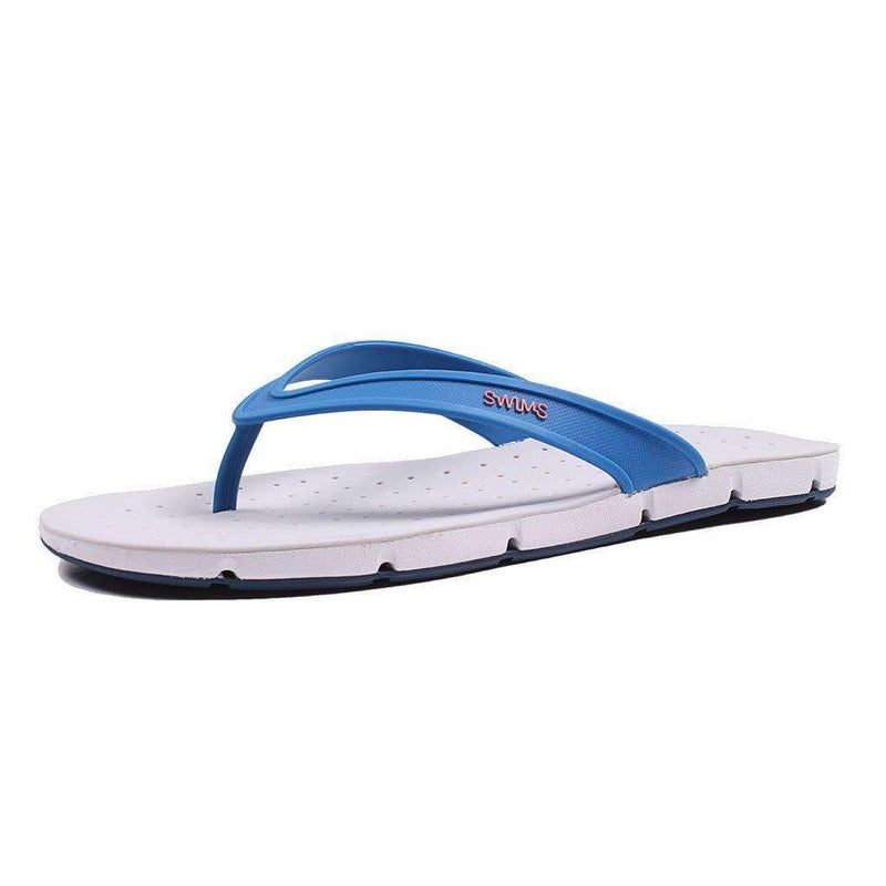 Men's Breeze Thong Sandal in Blitz Blue, White & Poseidon by SWIMS - Country Club Prep