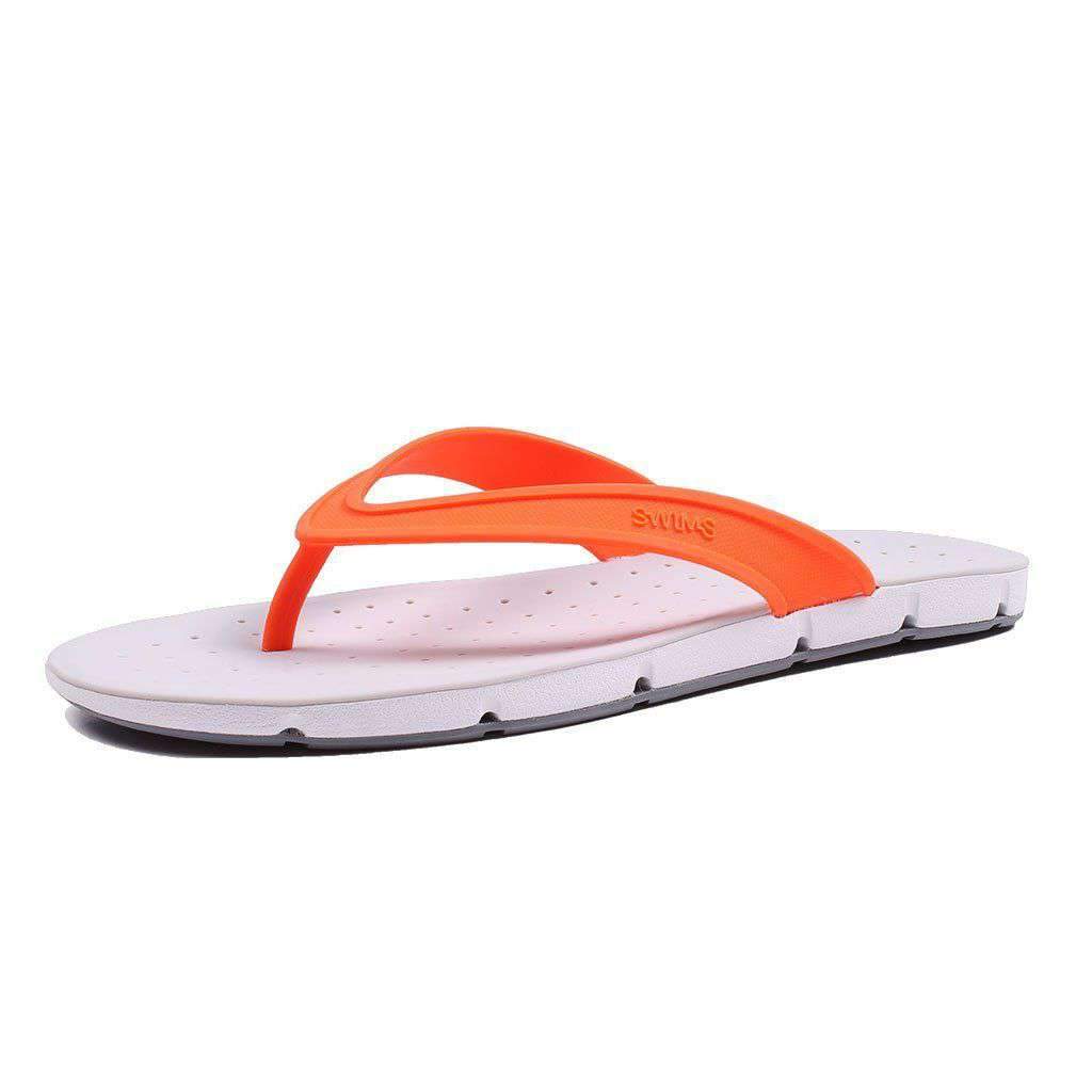 Men's Breeze Thong Sandal in Orange, White & Gray by SWIMS - Country Club Prep