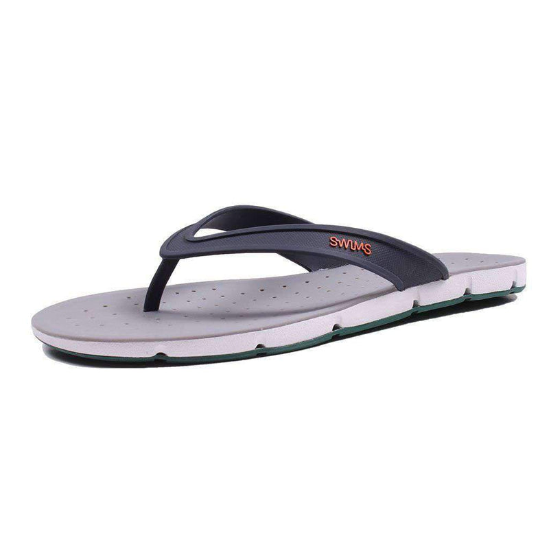 Men's Breeze Thong Sandal in Navy, White & Court Green by SWIMS - Country Club Prep