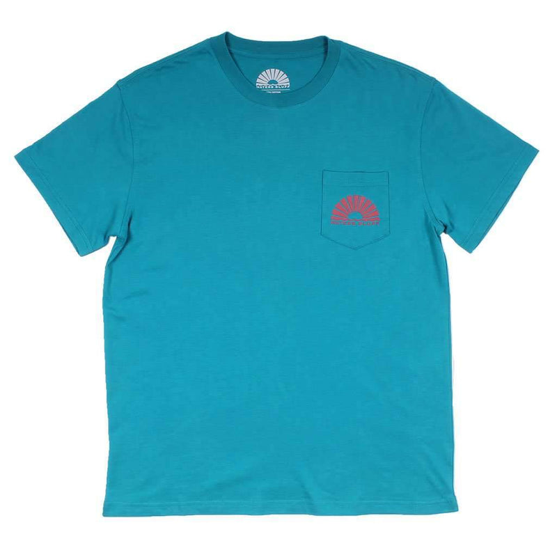 Midnight Tower Simple Pocket Tee in Teal by Waters Bluff - Country Club Prep