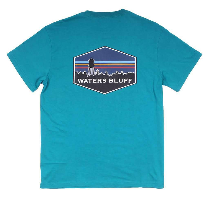 Midnight Tower Simple Pocket Tee in Teal by Waters Bluff - Country Club Prep