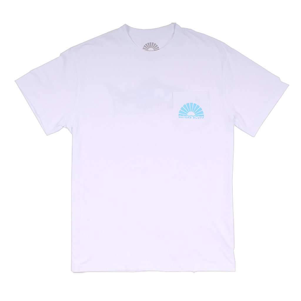 Wake N Bait Simple Pocket Tee in White by Waters Bluff - Country Club Prep