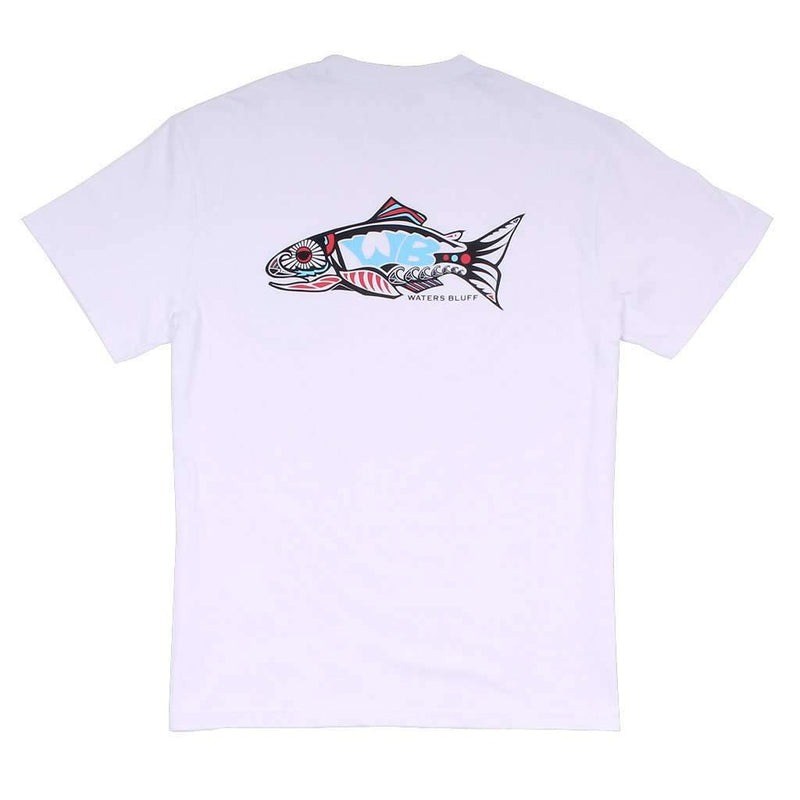 Wake N Bait Simple Pocket Tee in White by Waters Bluff - Country Club Prep