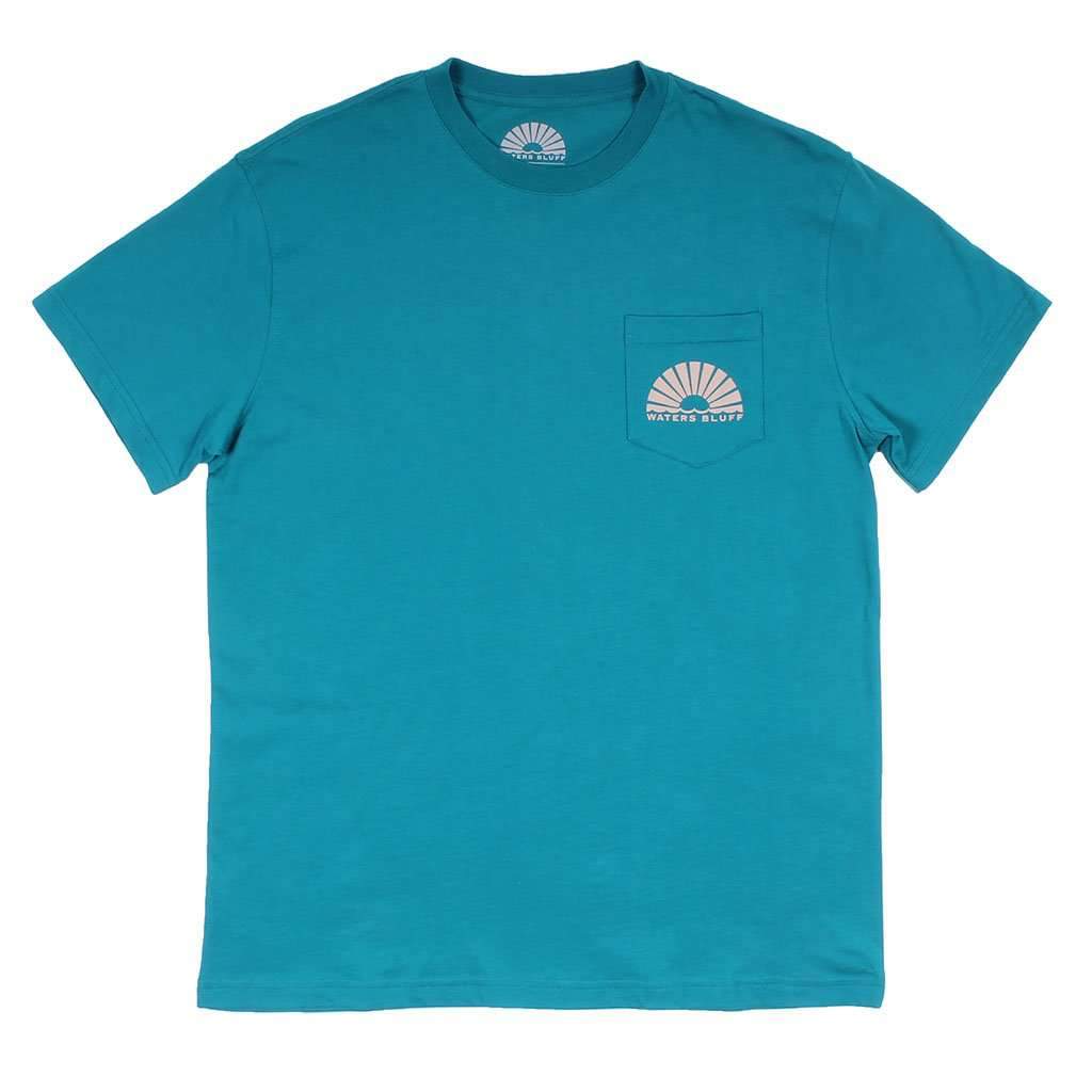 Logo Simple Pocket Tee in Teal by Waters Bluff - Country Club Prep