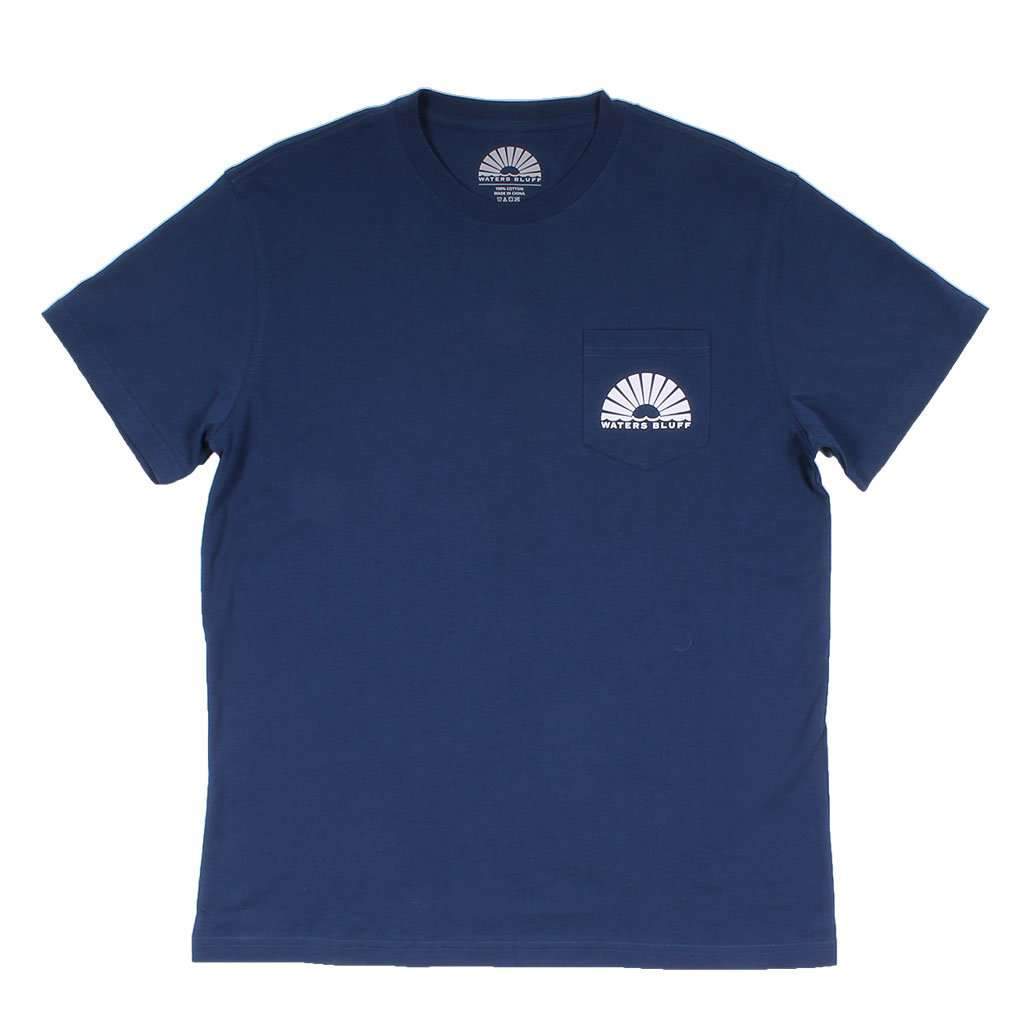 Van Gogh 4th Simple Pocket Tee in Navy by Waters Bluff - Country Club Prep