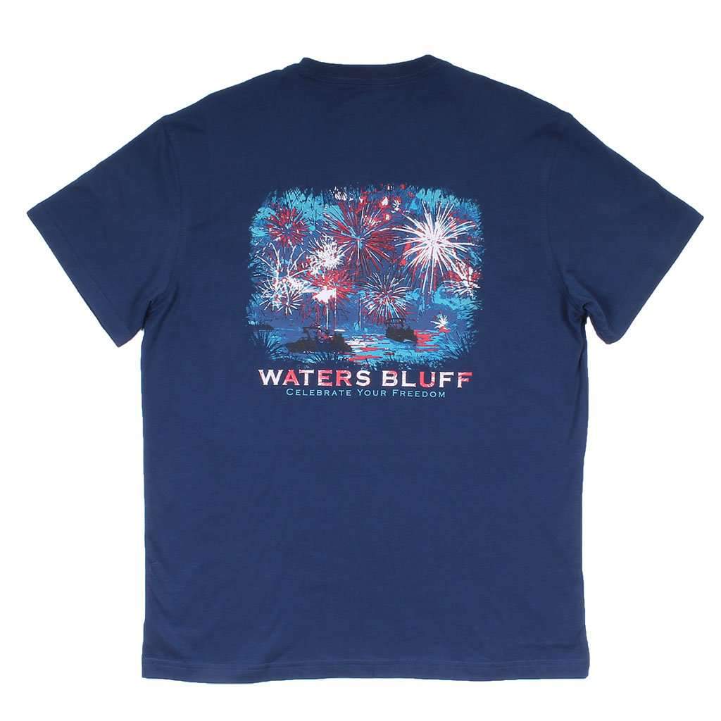 Van Gogh 4th Simple Pocket Tee in Navy by Waters Bluff - Country Club Prep