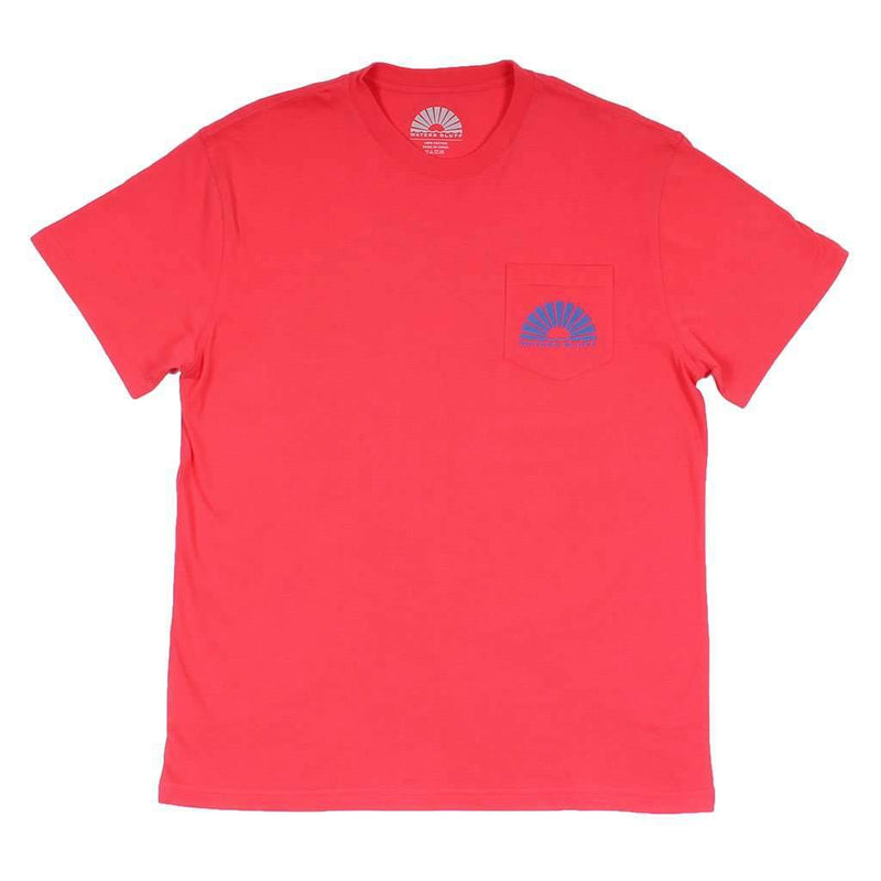 Logo Simple Pocket Tee in Bright Red by Waters Bluff - Country Club Prep