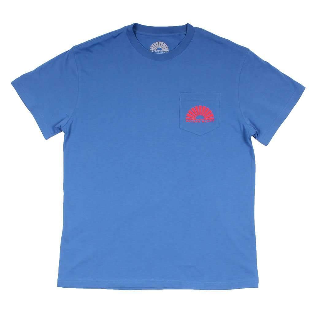 Wake N Bait Simple Pocket Tee in Chill Blue by Waters Bluff - Country Club Prep