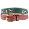 Crafty Beer Leather Tab Belt in Green by Country Club Prep - Country Club Prep