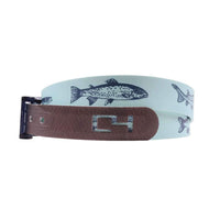 Fishing Mint Classic Belt with Navy Buckle by C4 Belts - Country Club Prep