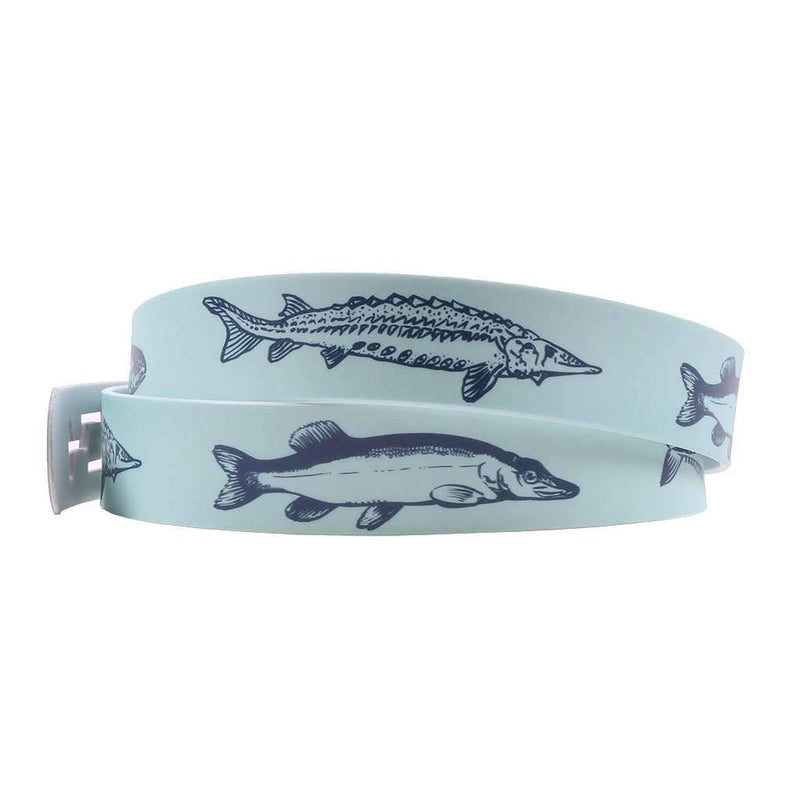 Fishing Mint Classic Belt with Navy Buckle by C4 Belts - Country Club Prep