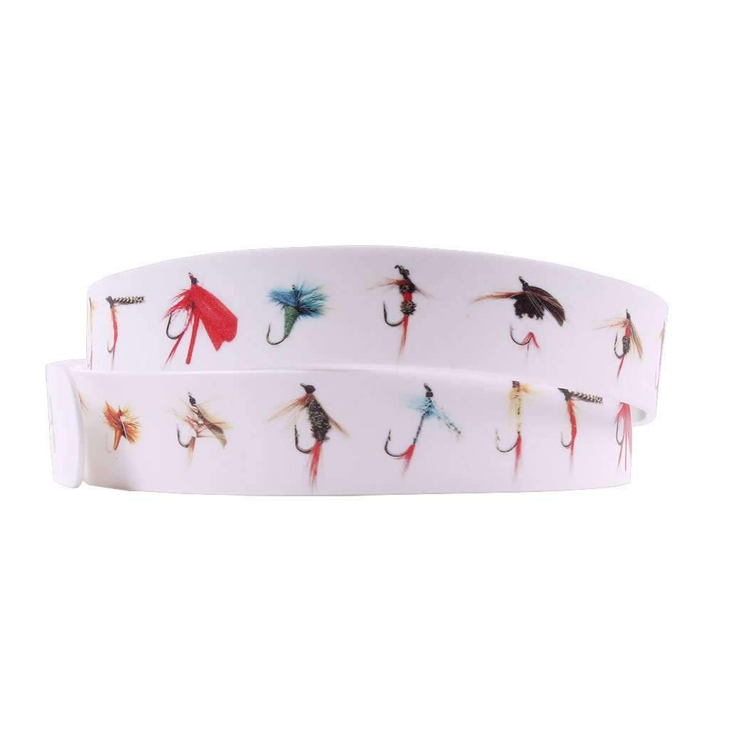 Fly Fishing Lures Classic Belt with Khaki Buckle by C4 Belts - Country Club Prep