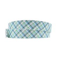 Summer Plaid Green Classic Belt with Green Buckle by C4 Belts - Country Club Prep