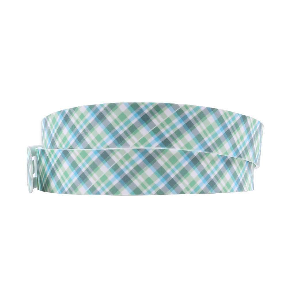 Summer Plaid Green Classic Belt with Green Buckle by C4 Belts - Country Club Prep