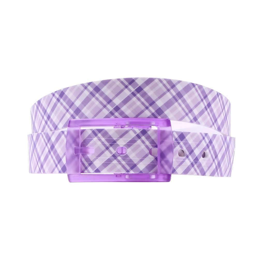 Summer Plaid Purple Classic Belt with Lavender Buckle by C4 Belts - Country Club Prep