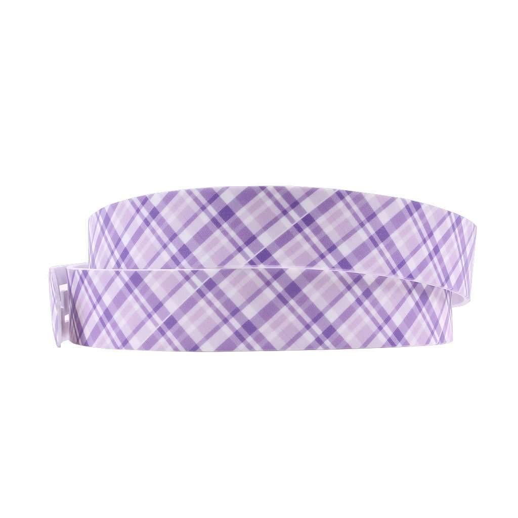 Summer Plaid Purple Classic Belt with Lavender Buckle by C4 Belts - Country Club Prep