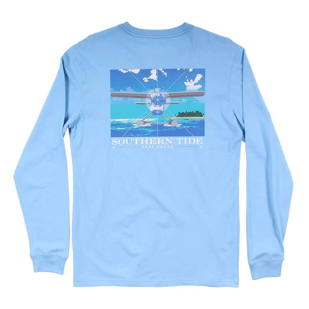 Head South Long Sleeve T-Shirt in Ocean Channel by Southern Tide - Country Club Prep