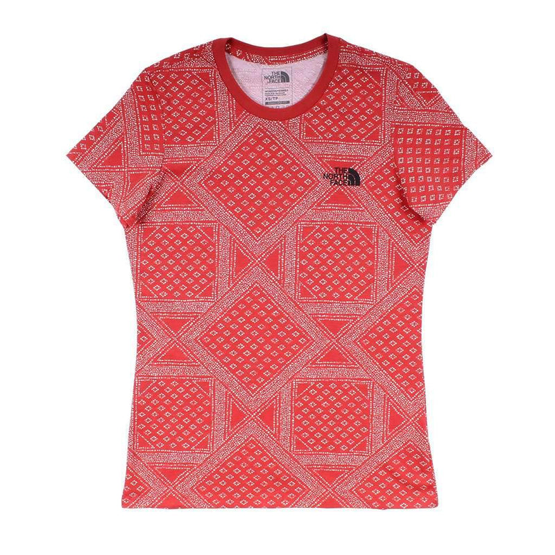 Women's All Over Crew in Sunbaked Red Bandana Print by The North Face - Country Club Prep
