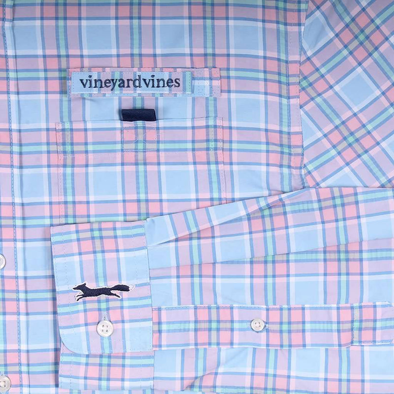 Wetland Plaid Harbor Shirt in Ocean Breeze by Vineyard Vines - Country Club Prep