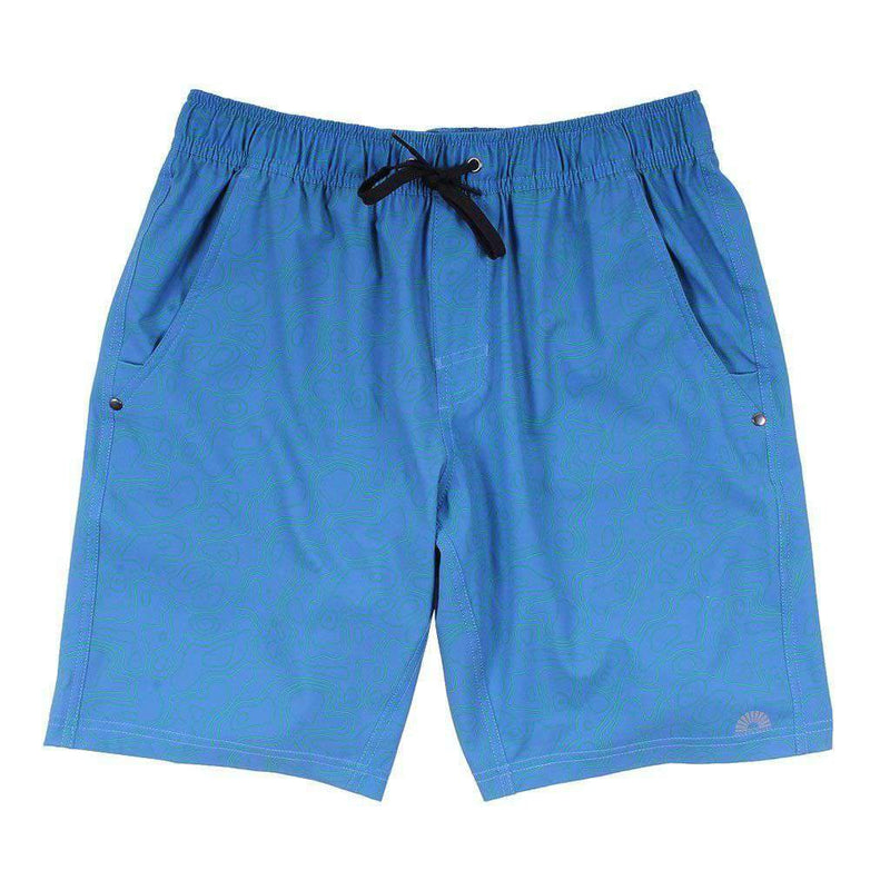 Chillaxer Stretch Shorts in Topographic by Waters Bluff - Country Club Prep