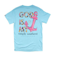 Preppy God Is My Anchor Tee in Marine by Simply Southern - Country Club Prep