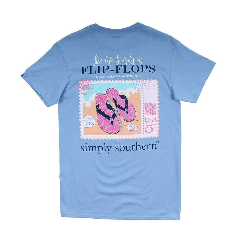 Simply Southern Preppy Flip Flop Tee in Blues – Country Club Prep