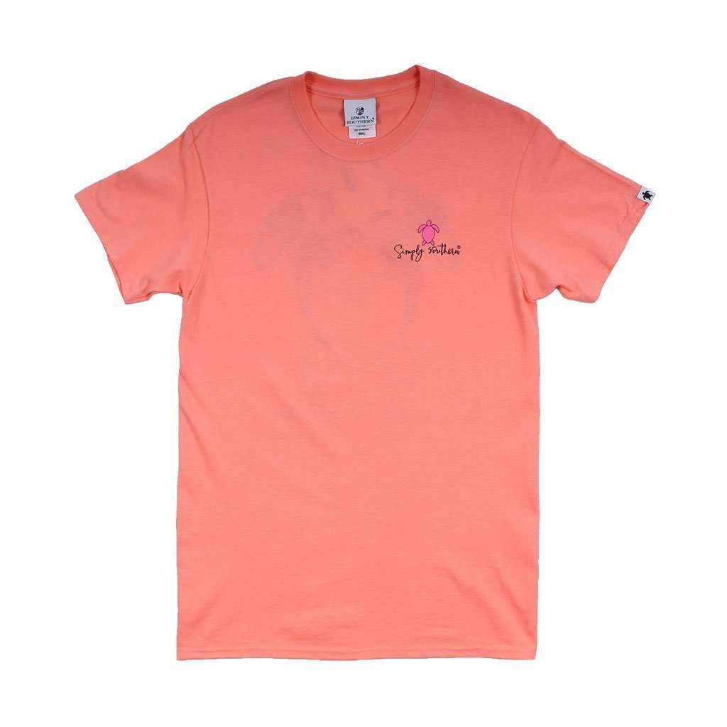 Preppy Save the Turtles Palm Tee in Peachy by Simply Southern - Country Club Prep