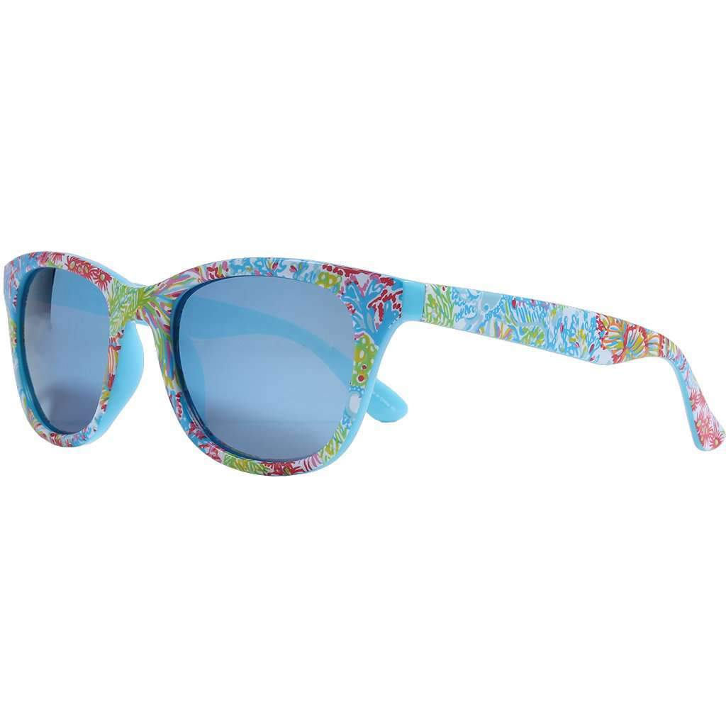 Maddie Sunglasses in Lovers Coral With Blue Lenses by Lilly Pulitzer - Country Club Prep