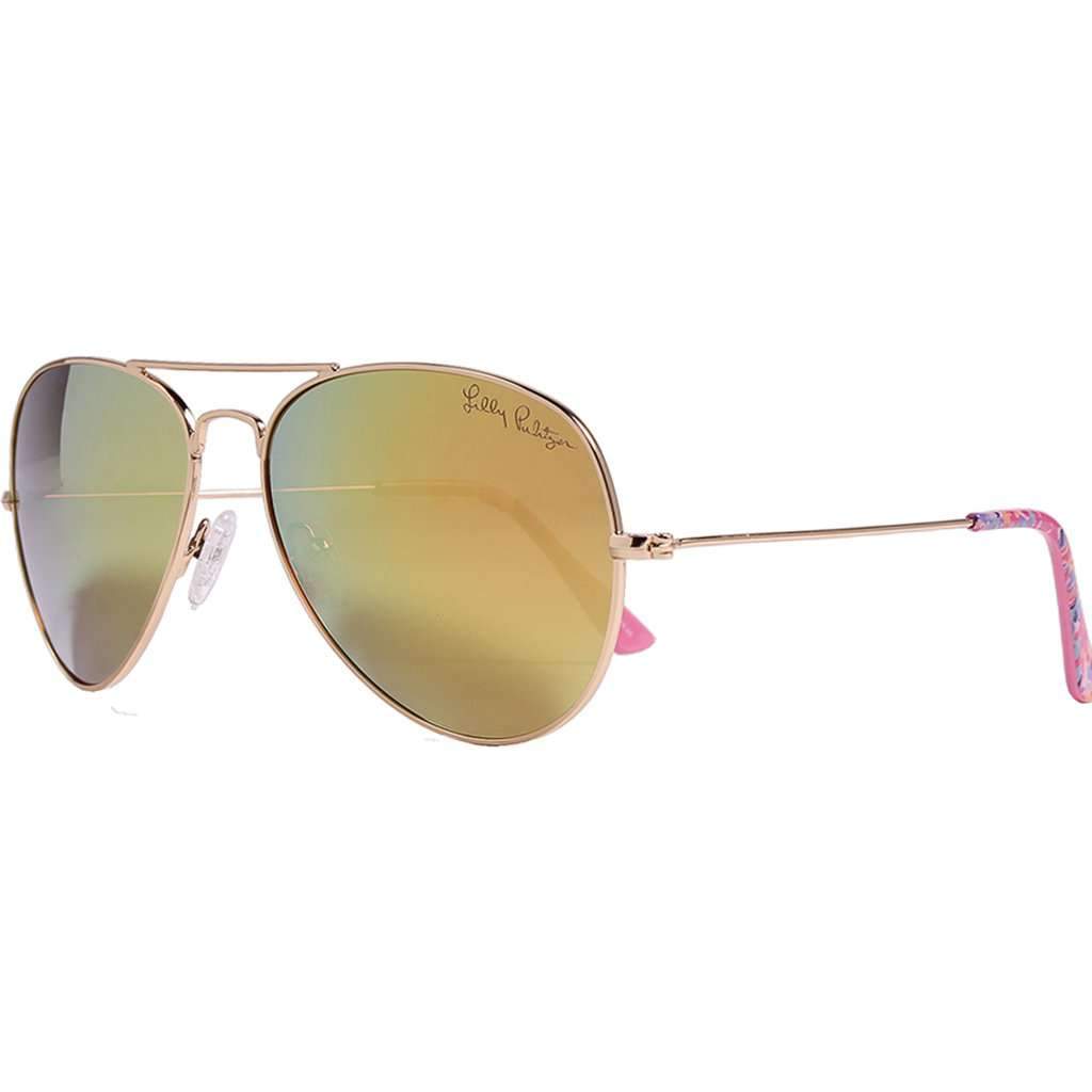 Lexy Sunglasses in Coco Coral Crab With Shiny Gold Lenses by Lilly Pulitzer - Country Club Prep