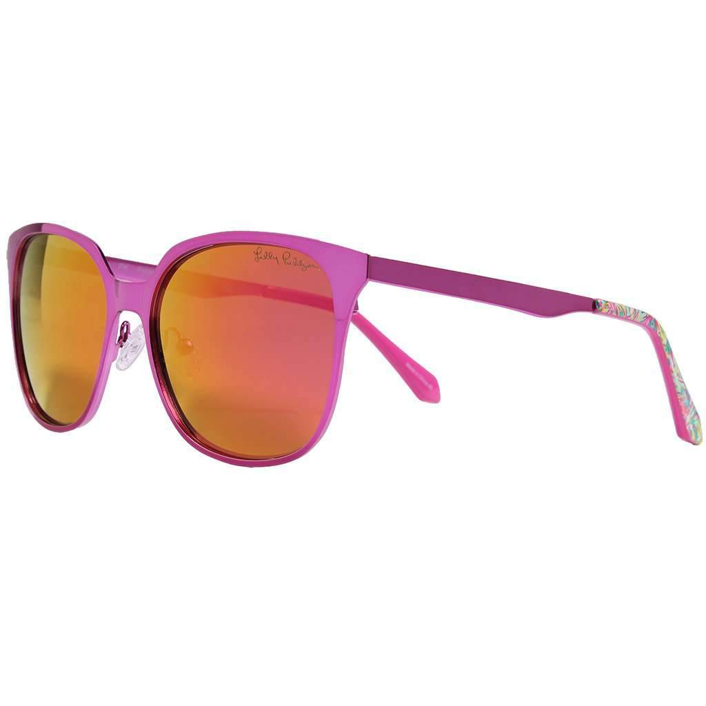 Landon Sunglasses in Metallic Pink With Pink Lenses by Lilly Pulitzer - Country Club Prep