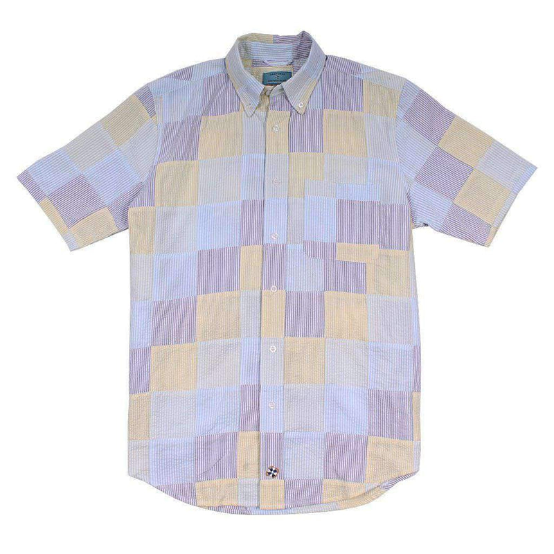 Chase Short Sleeve Patch Seersucker Shirt by Castaway Clothing - Country Club Prep
