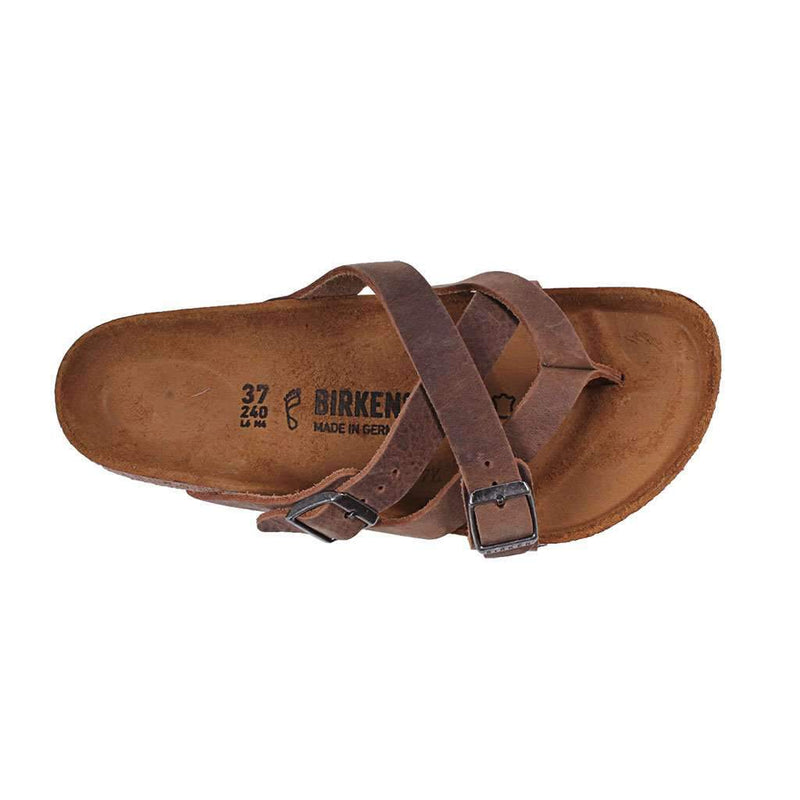 Women's Temara Camberra Sandal in Oiled Tobacco Brown Leather by Birkenstock - Country Club Prep