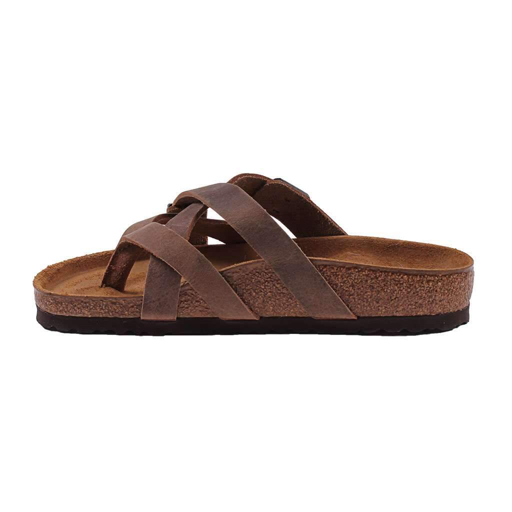Women's Temara Camberra Sandal in Oiled Tobacco Brown Leather by Birkenstock - Country Club Prep