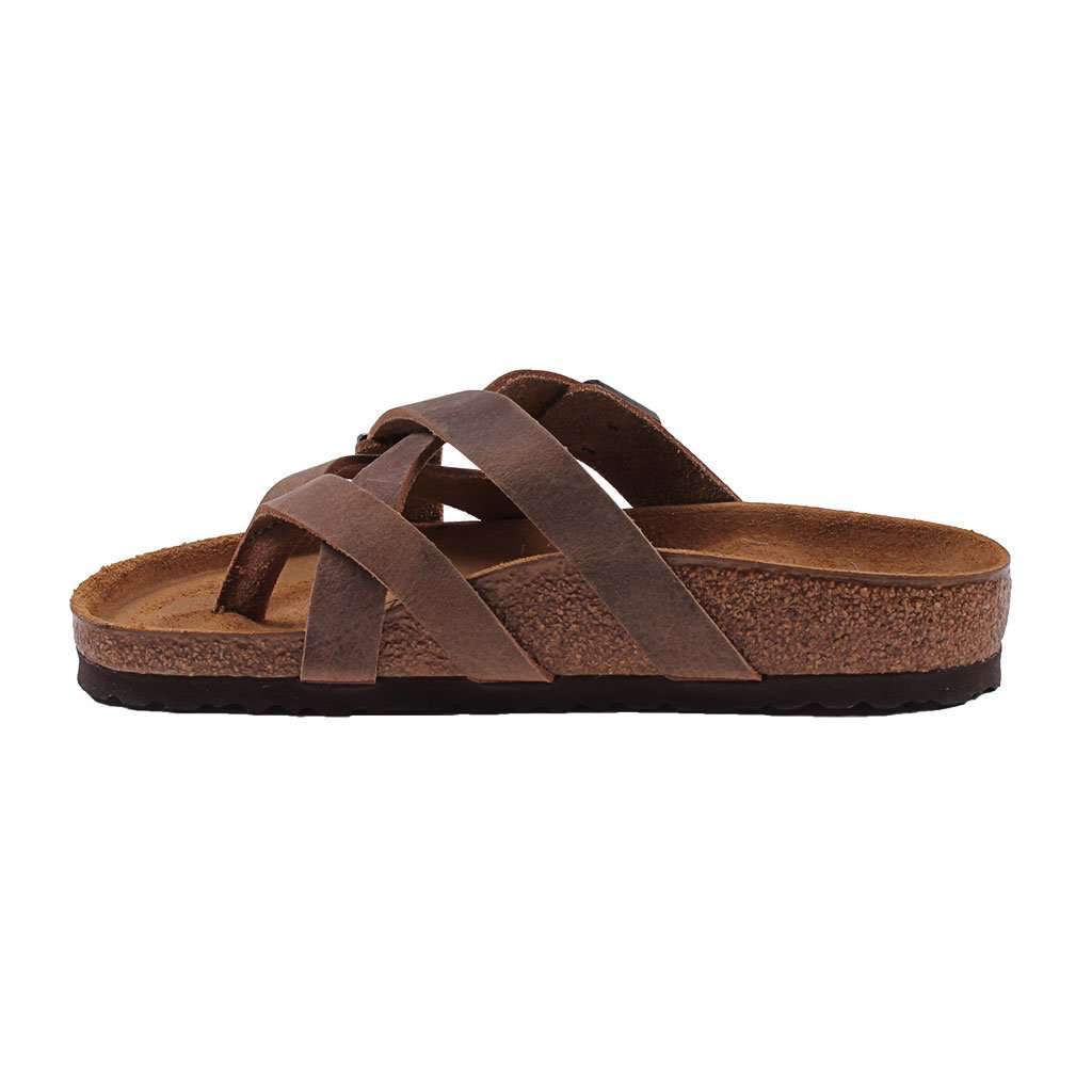 Women's Temara Camberra Sandal in Oiled Tobacco Brown Leather by Birkenstock - Country Club Prep