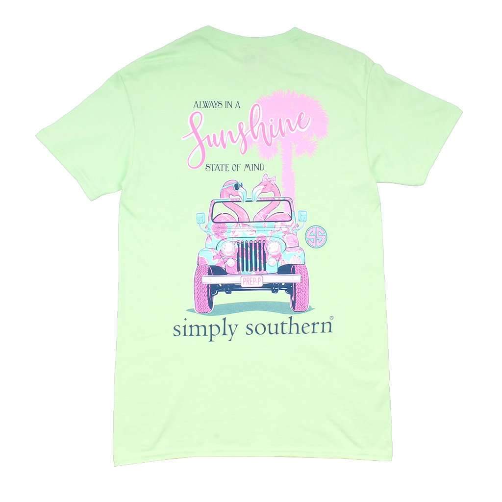 Preppy Flamingo Tee in Limeaide by Simply Southern - Country Club Prep