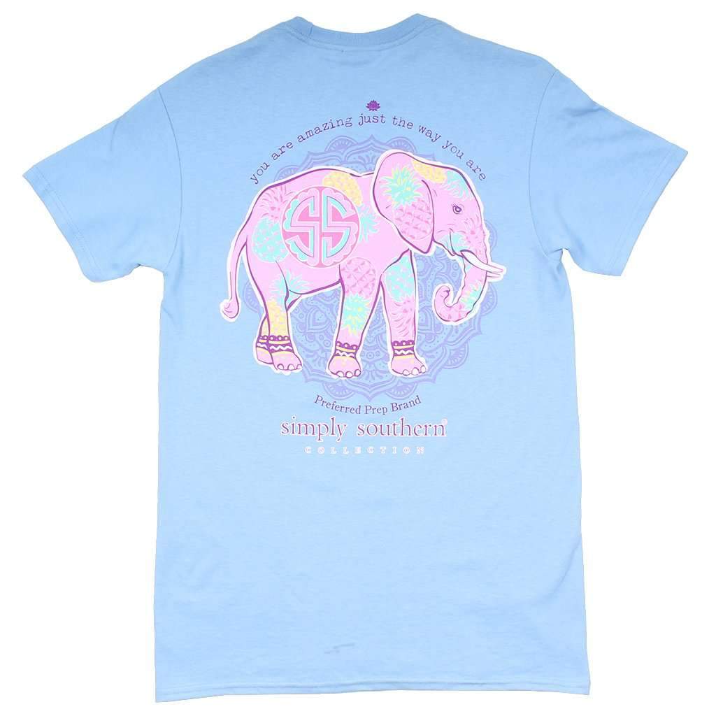 Preppy Elepine Tee in Blues by Simply Southern - Country Club Prep