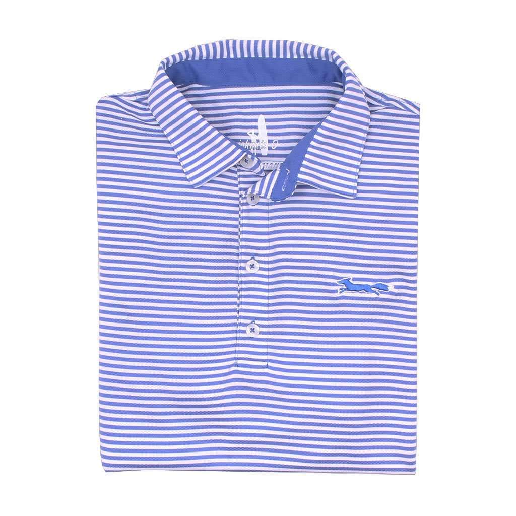 Longshanks Bunker Stripe Prep-Formance Polo in Royal by Johnnie-O - Country Club Prep