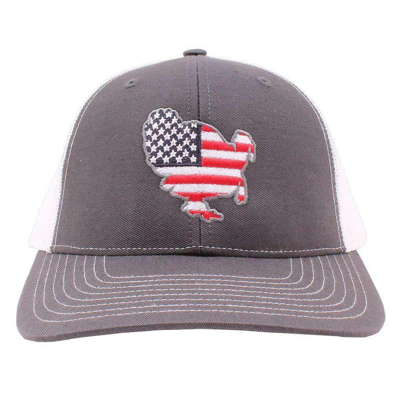 American Flag Turkey Hat in Charcoal and White by Southern Snap Co. - Country Club Prep