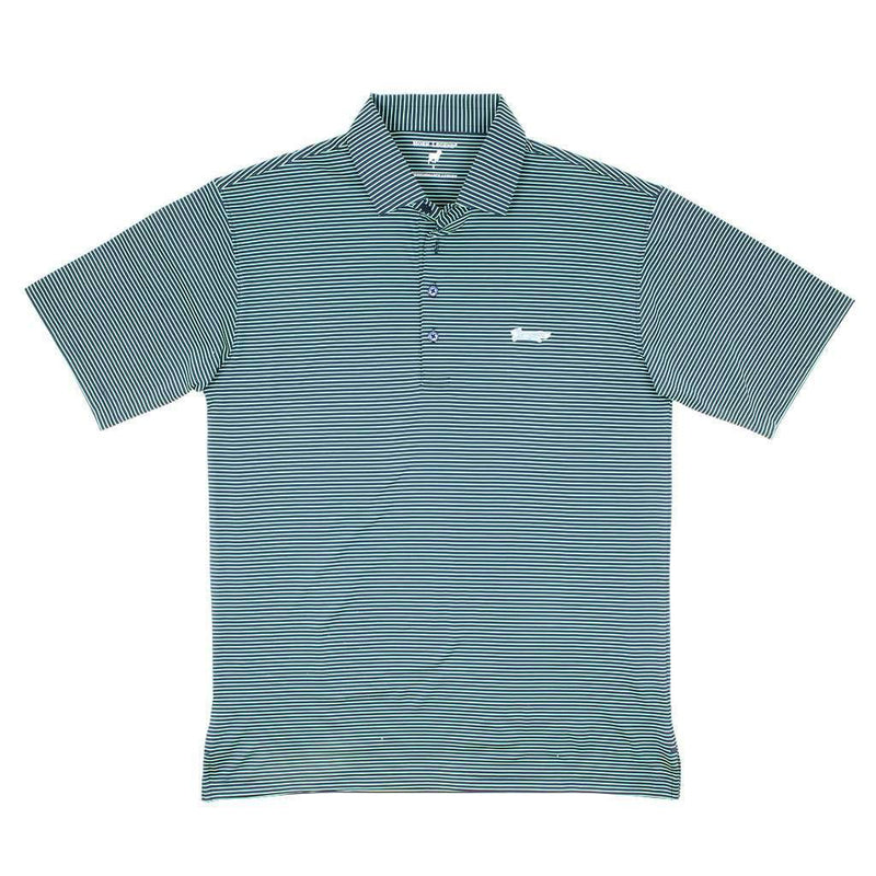 Country Club Prep Longshanks Striped Performance Polo in Navy & Island ...